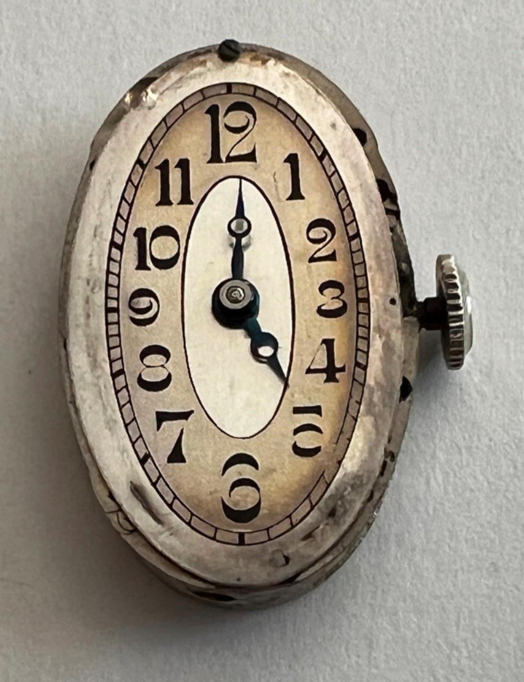 Vintage Glycine Watch Movement Dial Blue Hands Parts | Saga Watches